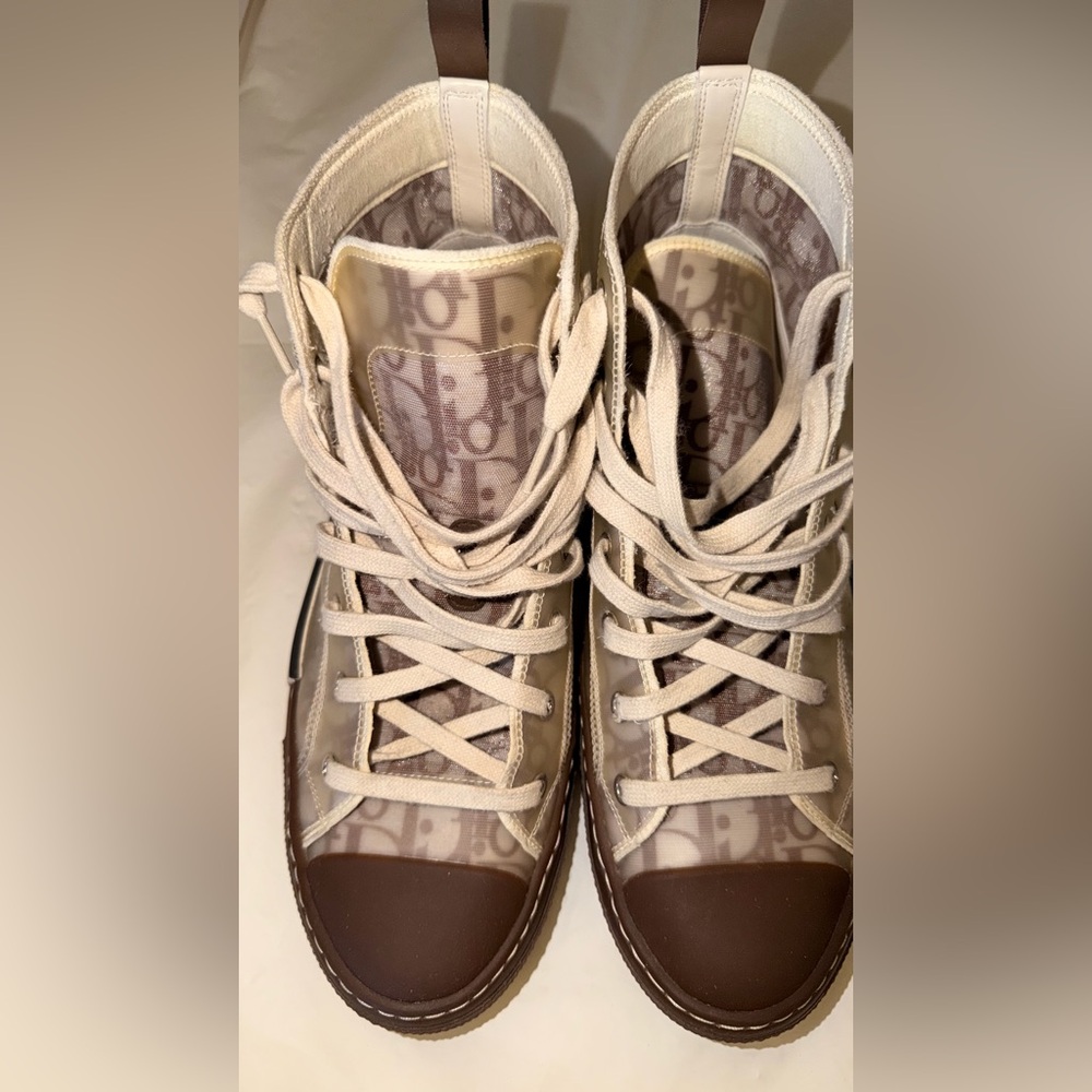 Dior B23 Oblique High-Top Sneakers – Brown/Beige Monogram - Picture 11 of 14